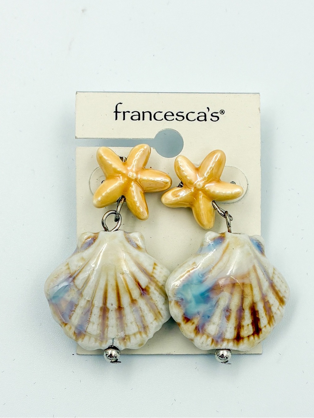 Francesca’s Seashell/Starfish Earrings Ceramic